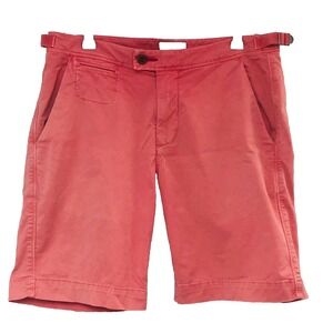 Psycho Bunny Chino Shorts Men 32 Preppy 33 x 9 Coral Pink Logo Cotton Blend